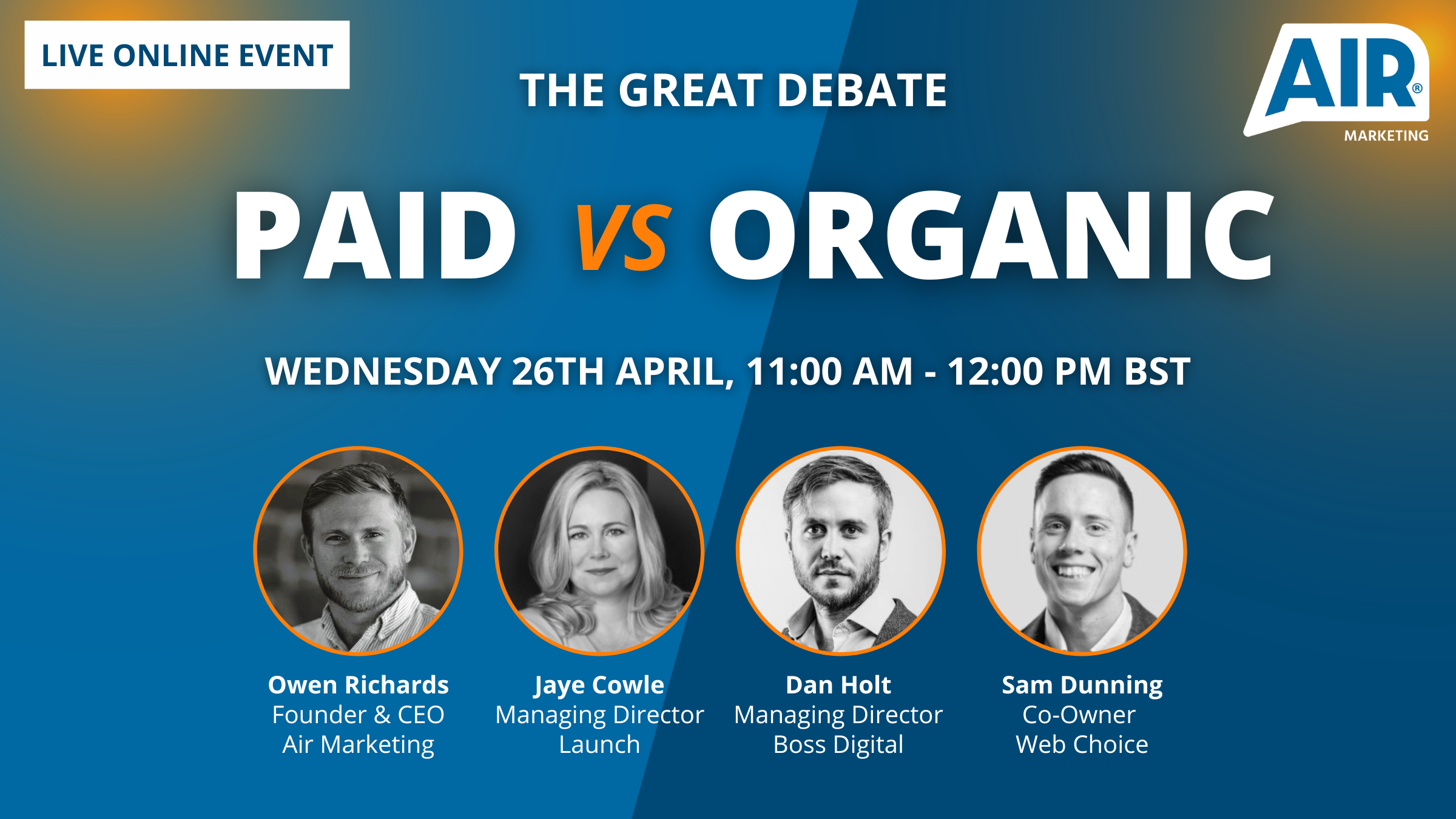 LIVE Event: The Great Debate – Paid Vs. Organic